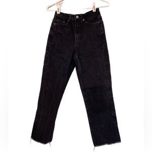 Topshop high rise straight cutoff jeans black size 26